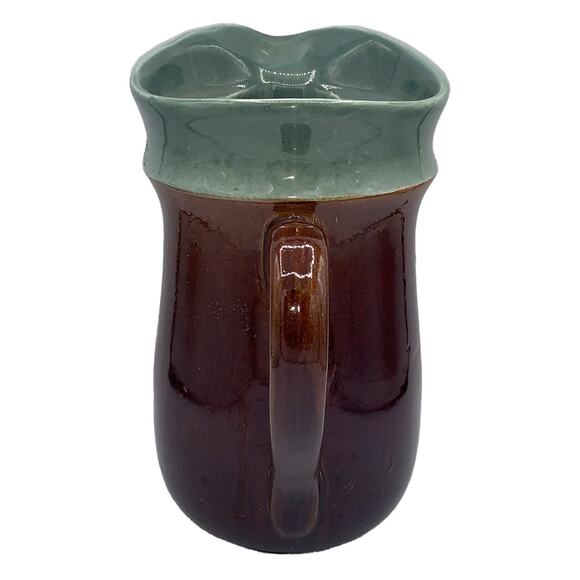 Vintage 1940s RED WING Pottery OOMPH 9" Brown/Green Water Pitcher - Picture 3 of 7
